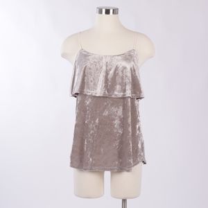 CRUSHED VELVET OVERLAY TOP